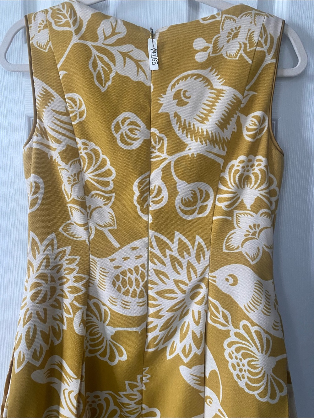 CUSTOM 1950 Yellow Floral Fit & Flare Dress with Satin Slip & Hidden Pockets SzM - Picture 16 of 16